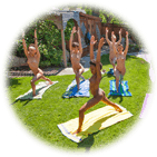 nude yoga group