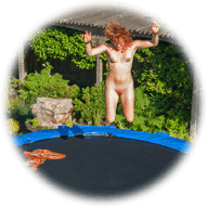 nude trampoline bouncing