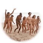 running naked down the beach