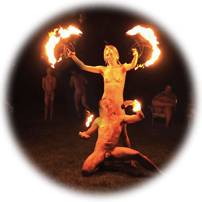 fire spinning nude