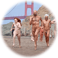 the  nude olympics on Baker Beach