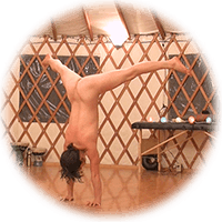 evening talent show in the yurt