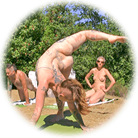 clothes-free yoga with nudist group